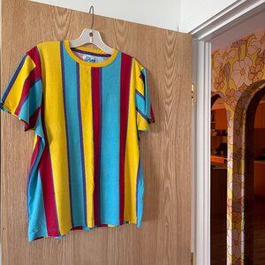 Fresh Prince / Prints of Bel-Air Striped T-Shirt Colorful 90s Retro Streetwear